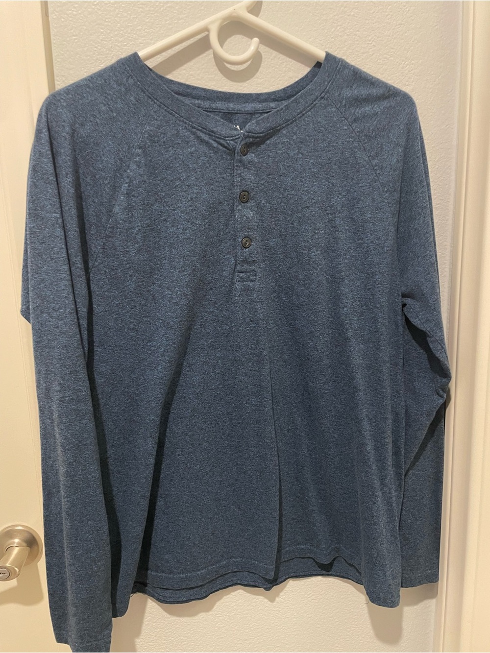 Arizona Jean Company Men's Long-Sleeve Henley in Denim Blue